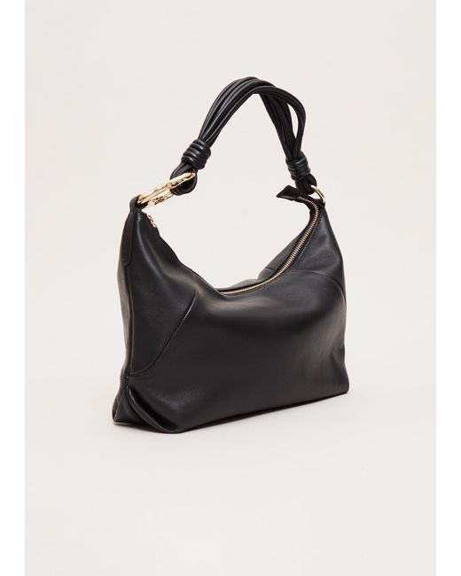Phase Eight Black Leather Twist Hadle Shoulder Bag