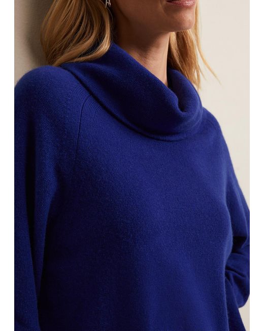 Phase Eight Blue 's Cashmere Cowl Neck Jumper
