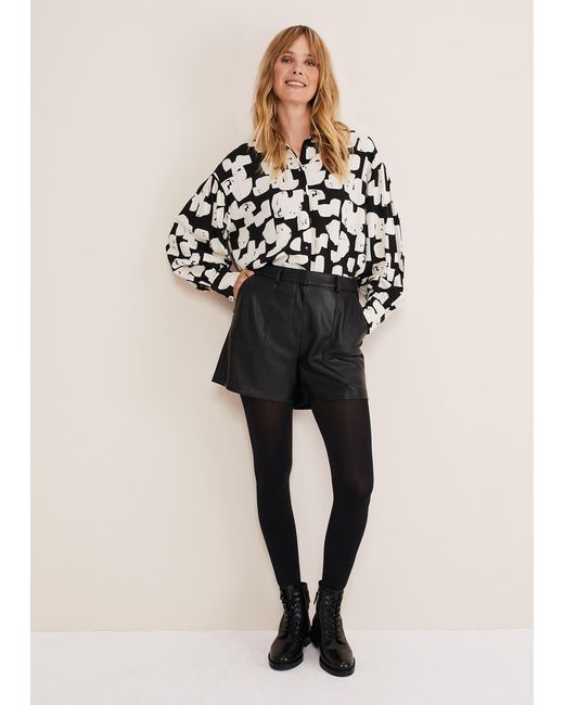 Phase Eight Black Hadley Pleather Shorts