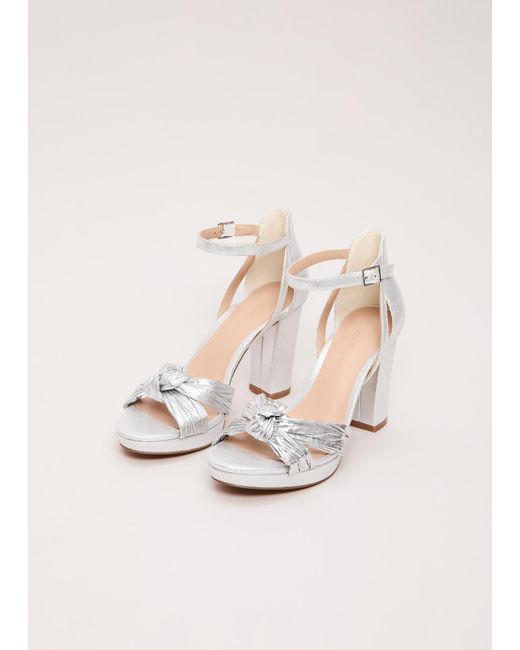 Phase Eight White Knot Front Platform Sandals