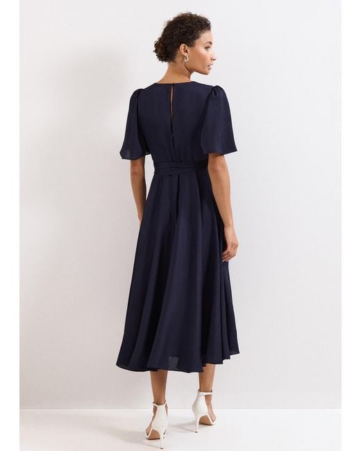 Phase Eight Blue Abbie Wrap Midi Dress