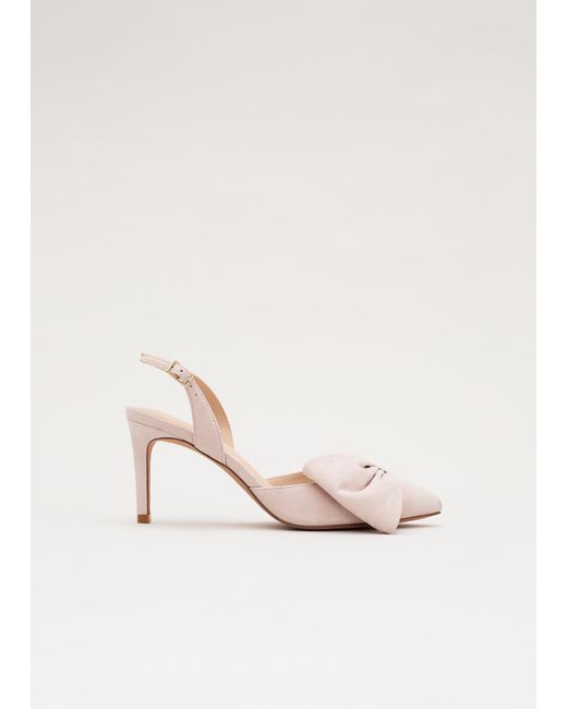 Phase Eight Natural Oversized Bow Slingback Shoe