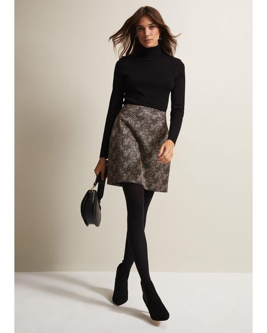 Phase Eight Natural 's Kilah Jacquard Mini Skirt