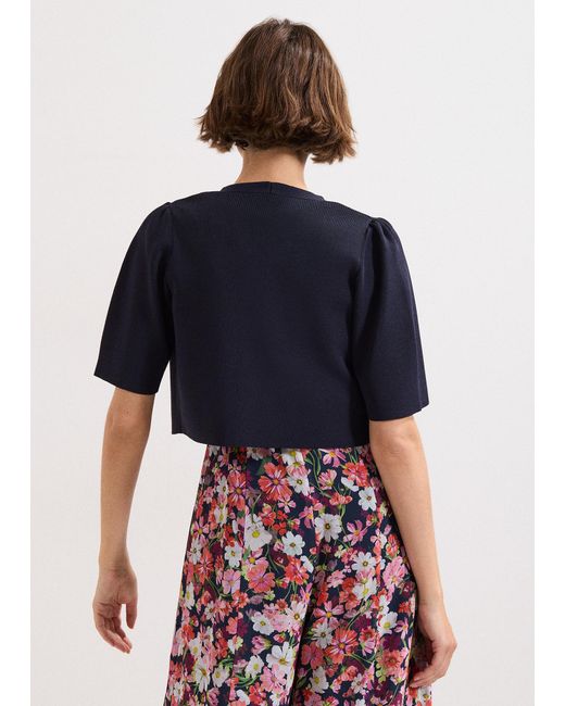 Phase Eight Blue Delphine Sculpture Sleeve Cover Up