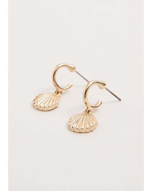 Phase Eight Natural Shell Hoop Earrings