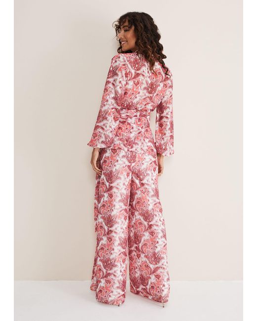 Phase Eight Pink Arabella Print Trousers