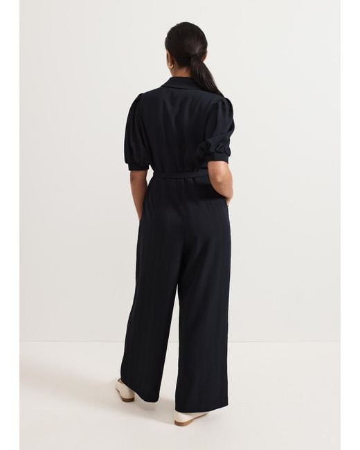 Phase Eight Blue Petite Candice Zip Jumpsuit