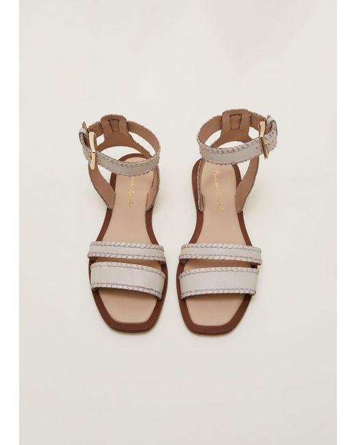 Phase Eight Natural Leather Flat Sandals