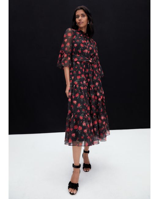 Phase Eight Lela Floral Textured Midi Dress
