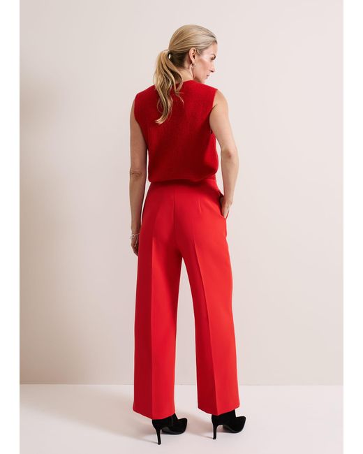 Phase Eight Red Aubrielle Wide Leg Trouser