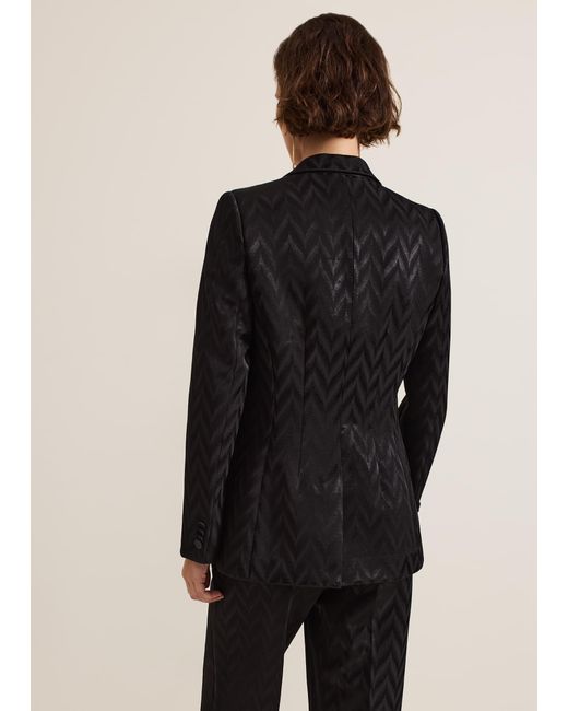 Phase Eight Black Adalynn Fitted Jacquard Suit Jacket