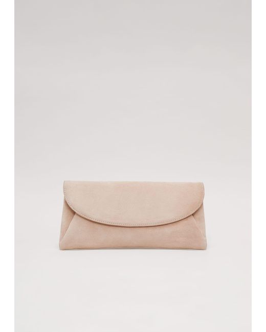 Phase Eight Natural 's Suede Clutch Bag
