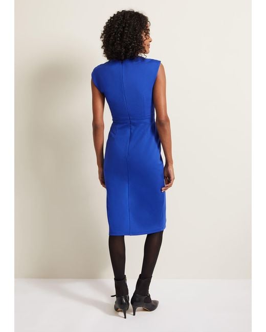 Phase Eight Blue Karmie Ponte Fitted Pencil Dress