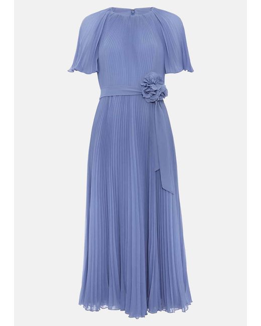 Phase Eight Blue Kathleen Pleat Dress