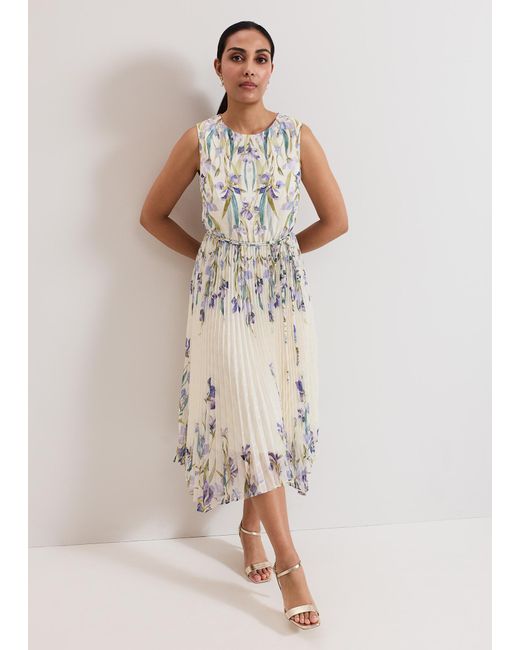 Phase Eight Natural Petite Georgiana Floral Textured Dress