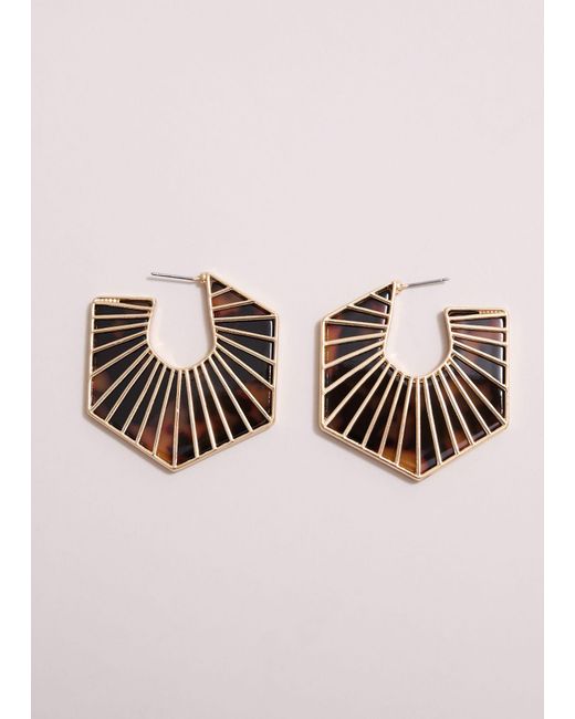 Phase Eight Brown Tort Large Hoop Earrings