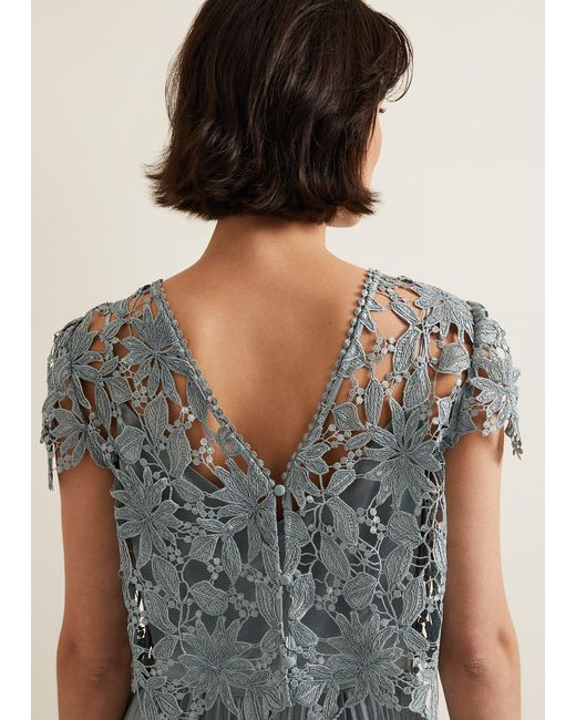 Phase Eight Blue 's Dana Lace Double Layer Dress