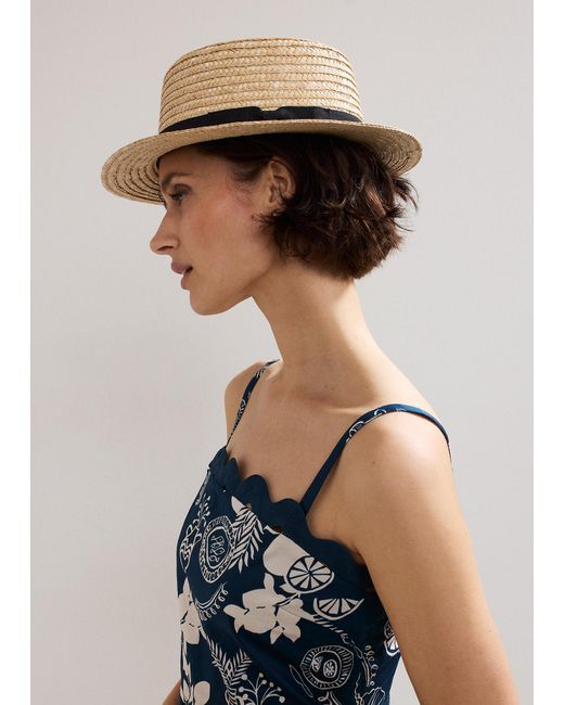 Phase Eight Blue Casual Straw Boater