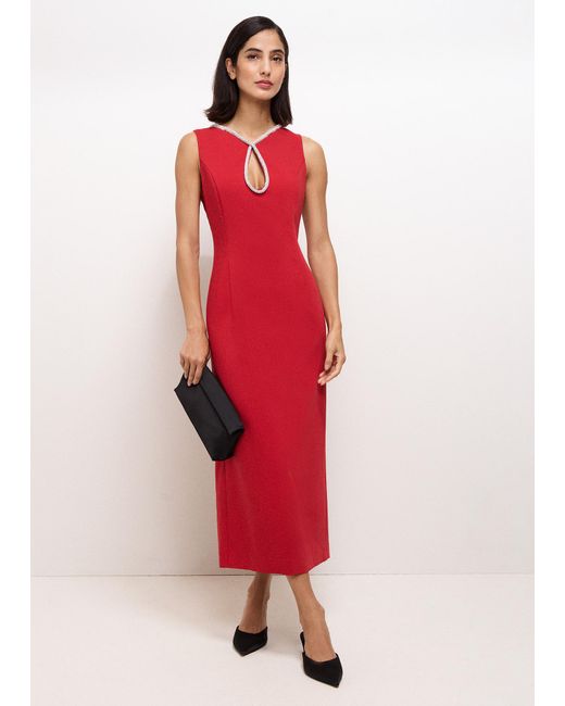 Phase Eight Red Milia Diamante Maxi Dress