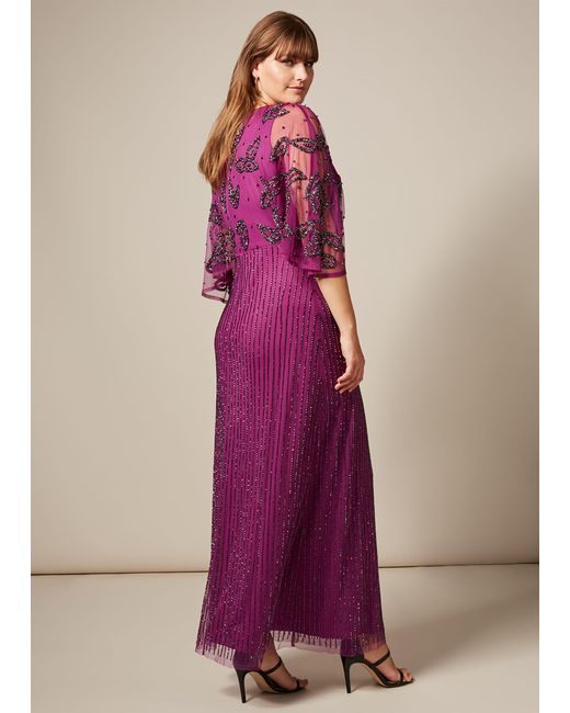 Phase Eight Purple Selene Beaded Maxi Dress