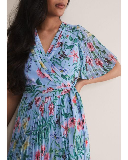 Phase Eight Blue 's Petite Kendall Floral Midi Dress
