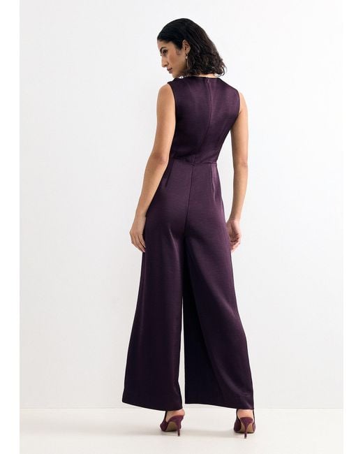 Phase Eight Blue Avril Satin Cowl Neck Jumpsuit