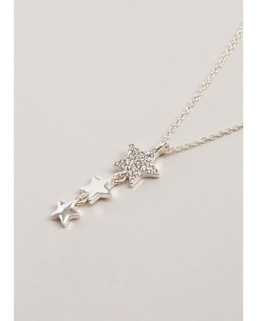 Phase Eight White Plated Star Necklace