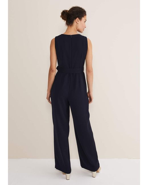 Phase Eight Blue 's Lissia Navy Wide Leg Jumpsuit