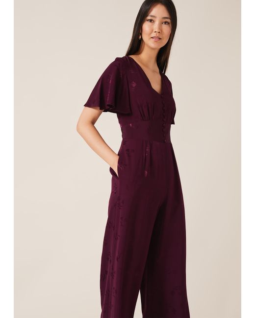Phase Eight Purple Josie Jacquard Jumpsuit
