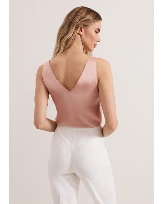 Phase Eight Natural Athena Satin Cami Top