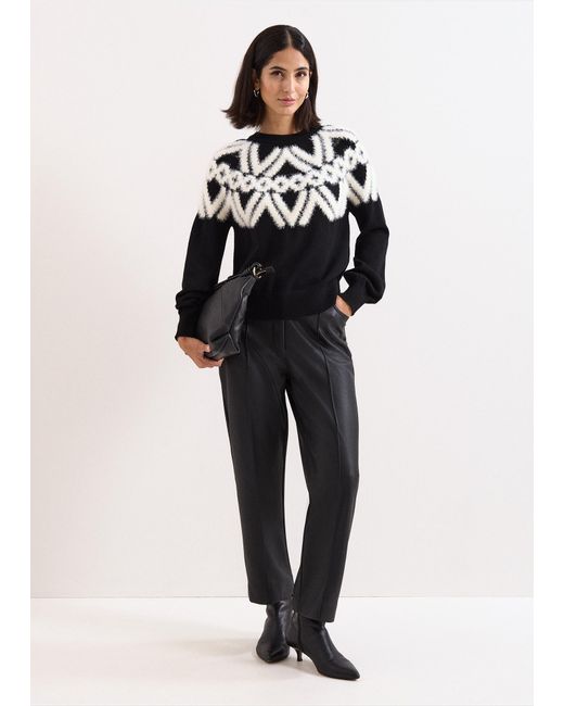 Phase Eight Black Karla Fair Isle Jumper