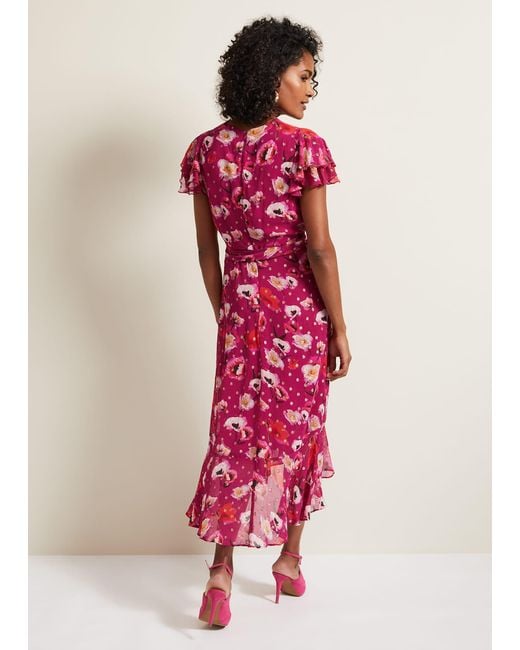 Phase Eight Pink 's Nadine Ruffle Print Dress