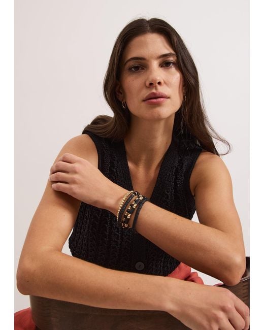 Phase Eight Black Beaded Bracelet Pack