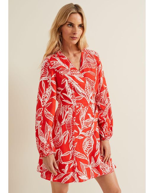 Phase Eight Red Charlotte Wrap Mini Dress