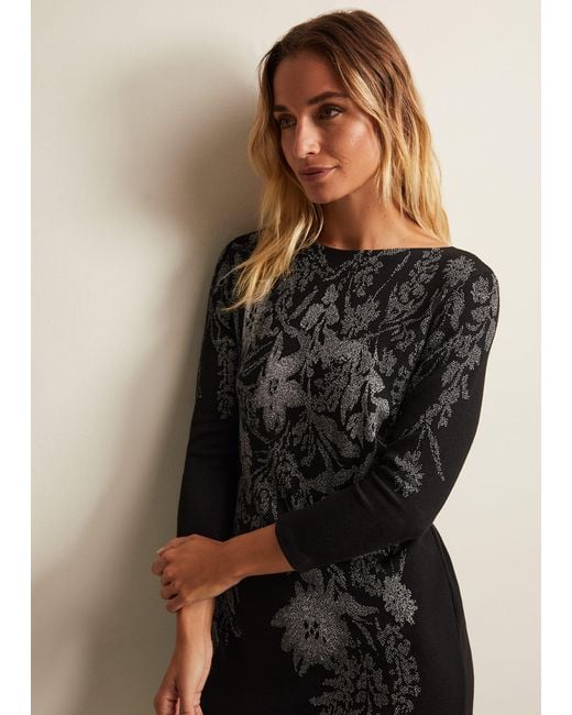 Phase Eight Black 's Loreina Floral Tunic Dress