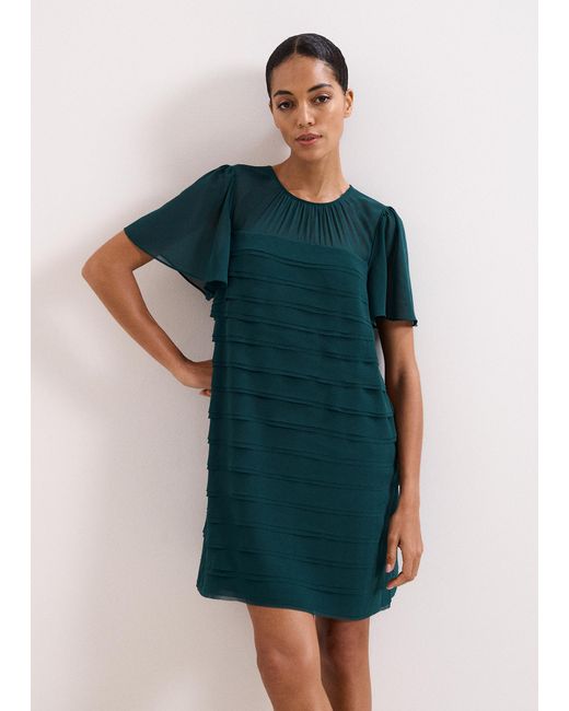 Phase Eight Green Fallon Layered Dress