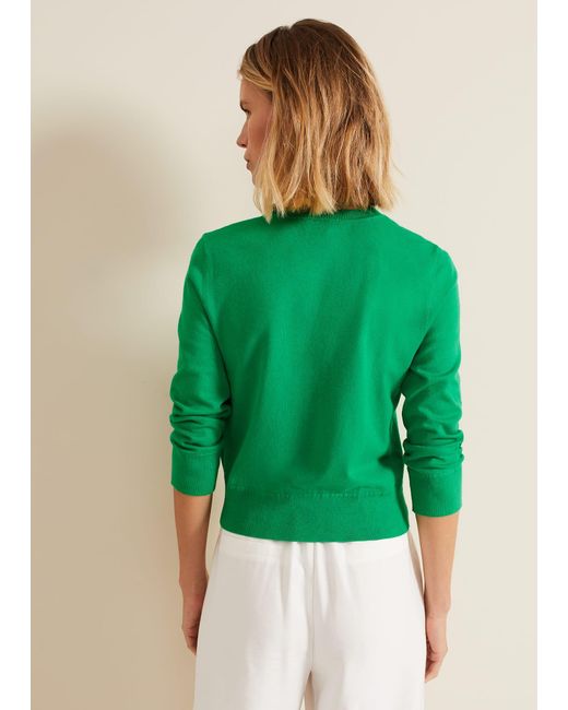 Phase Eight Green Robin Button Through Cardigan