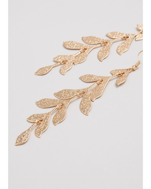 Phase Eight White Leaf Long Earrings