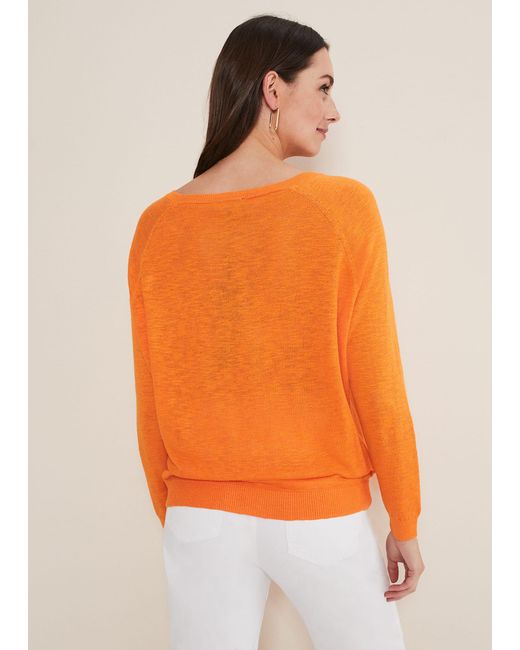 Phase Eight Orange Melina Wrap Hem Knit