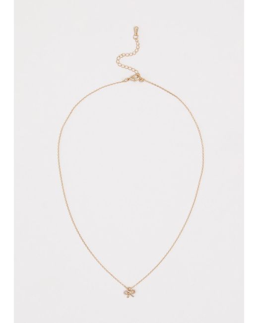 Phase Eight White Delicate Bow Charm Necklace