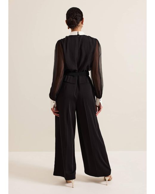 Phase Eight Black Nerissa Collar Shirt Jumpsuit