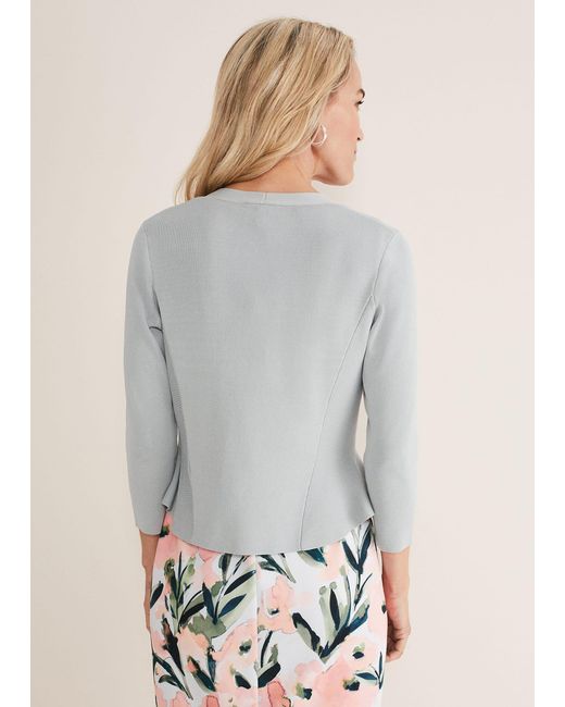 Phase Eight White Salma Flare Hem Knitted Jacket
