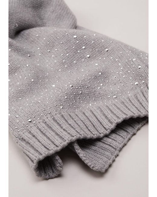 Phase Eight Gray Sparkly Scarf