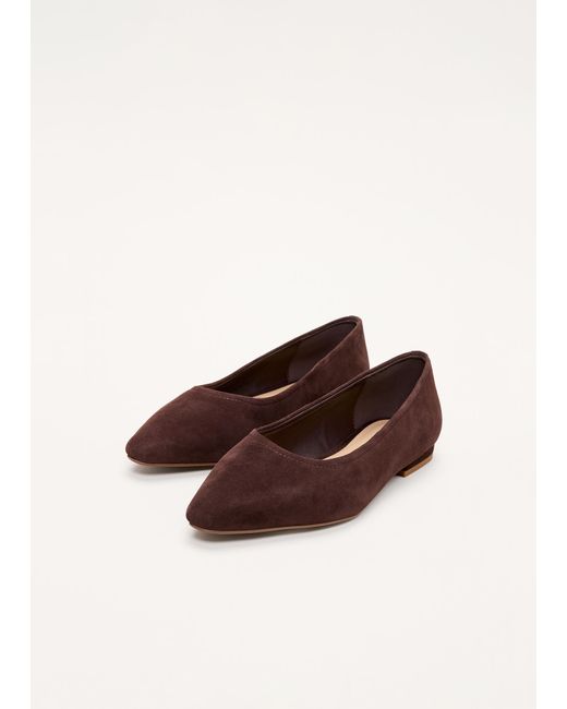 Phase Eight White Suede Ballet Pumps