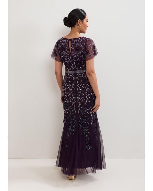 Phase Eight White Petite Kaida Beaded Maxi Dress