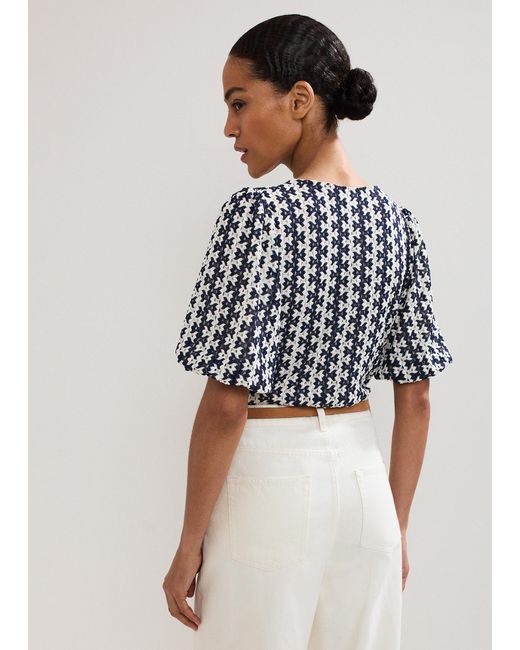 Phase Eight Multicolor Alba Textured Puff Sleeve Top