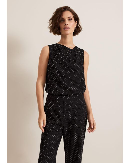 Phase Eight Black Ottie Cowl Neck Top
