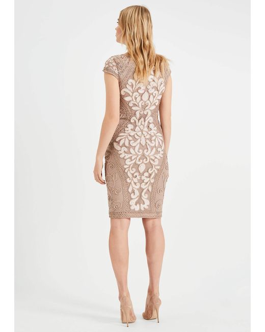 Phase Eight Natural Perdy Tapework Lace Dress