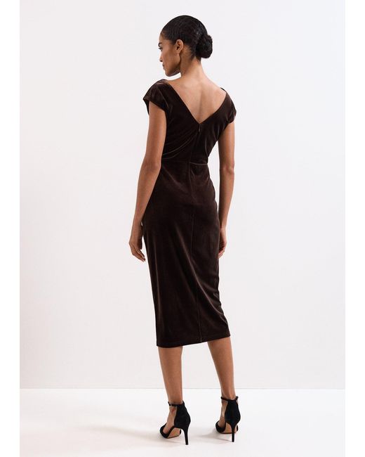 Phase Eight Black Verra Velvet Midi Dress
