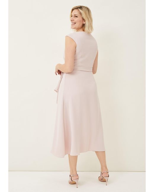 Phase Eight Pink Rushelle Frill Midi Dress